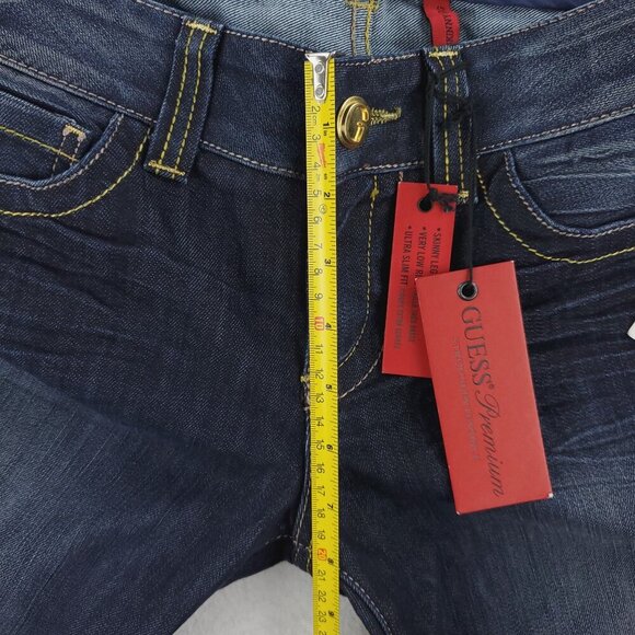 Guess Daredevil Jeans Skinny Leg Stretch Low Rise Women's 31 Measures 34x33 NWT - Picture 9 of 12